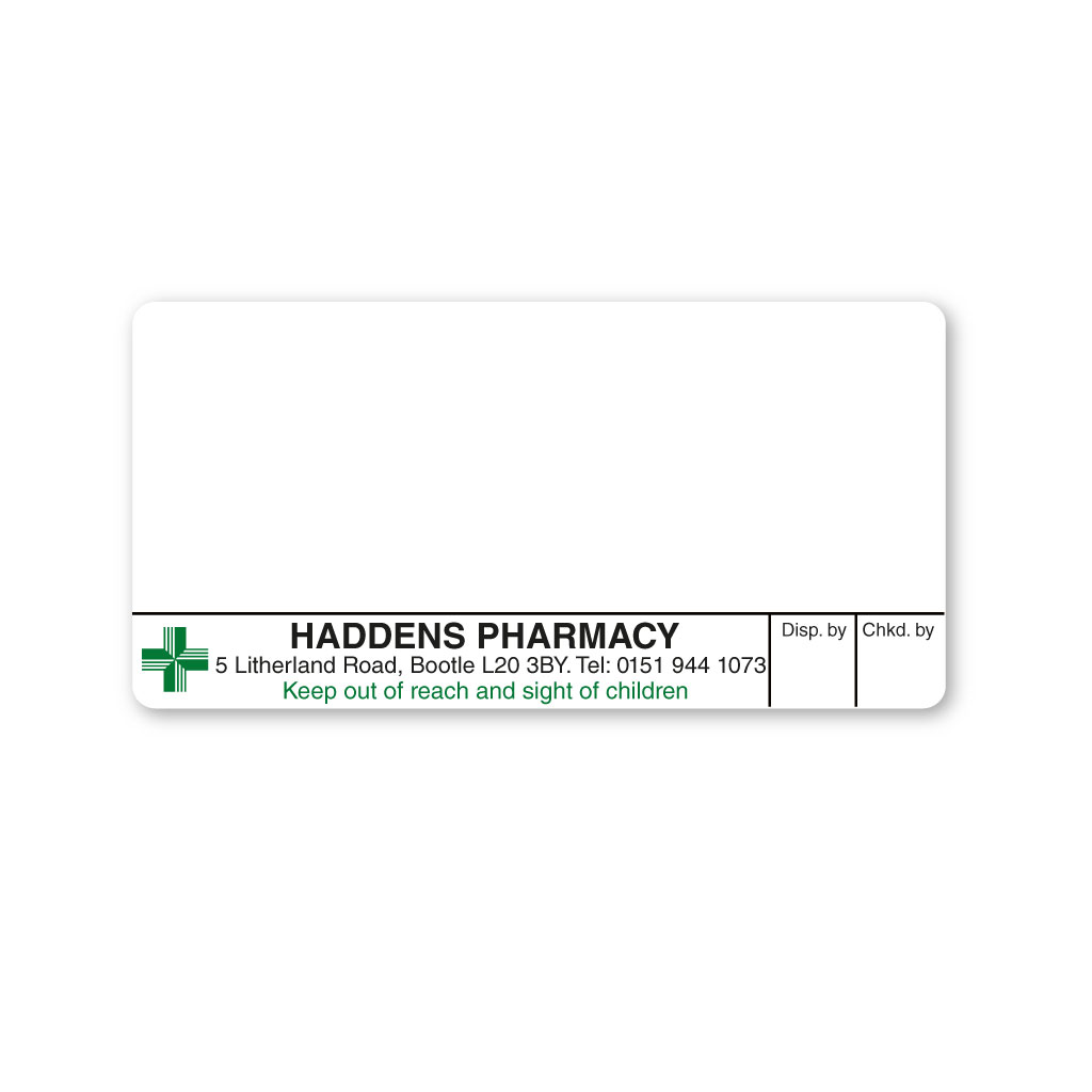 [EMT5019]  Haddens Pharmacy Labels