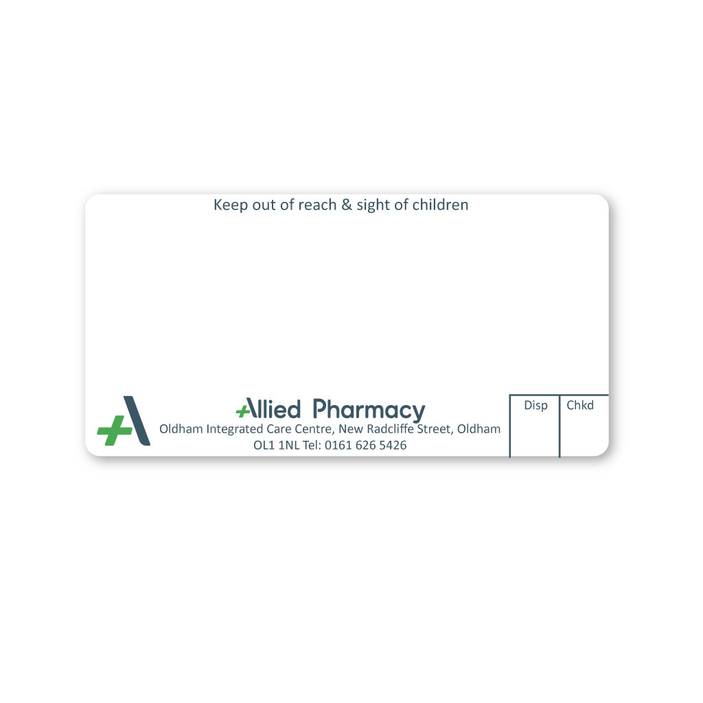 [EMT5038] Allied Oldham Pharmacy Labels 