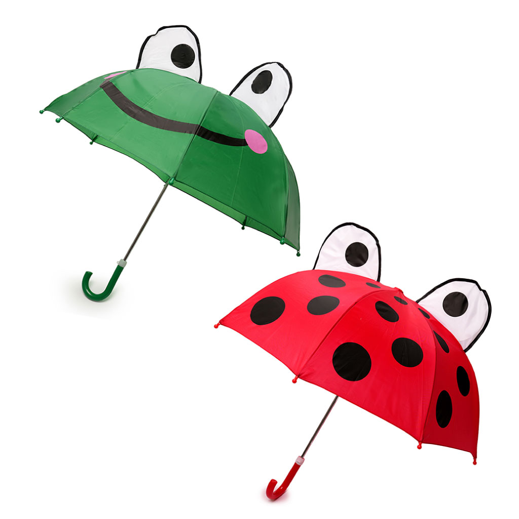 [UU0447] Kids Dome Lady Bird and Frog Theme Umbrella  