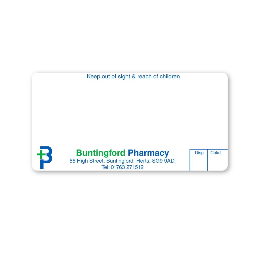 [EMT5133] Buntingford Pharmacy Labels 