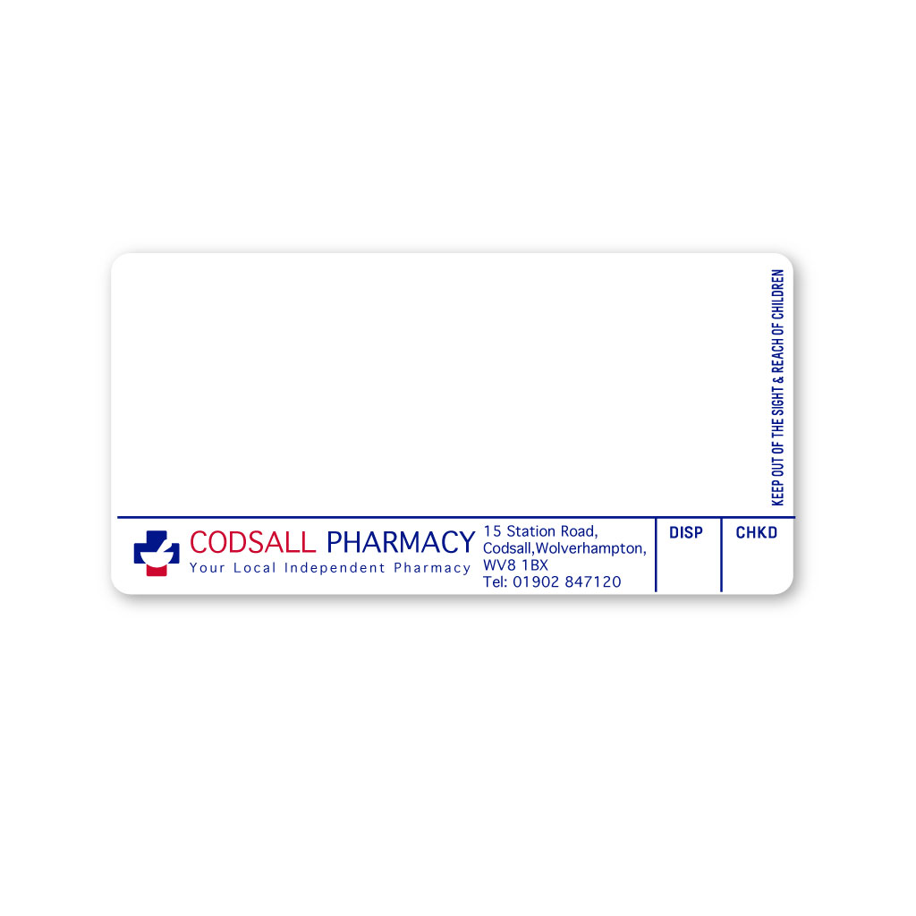 [EMT5140] Roshban Codsall Pharmacy Labels