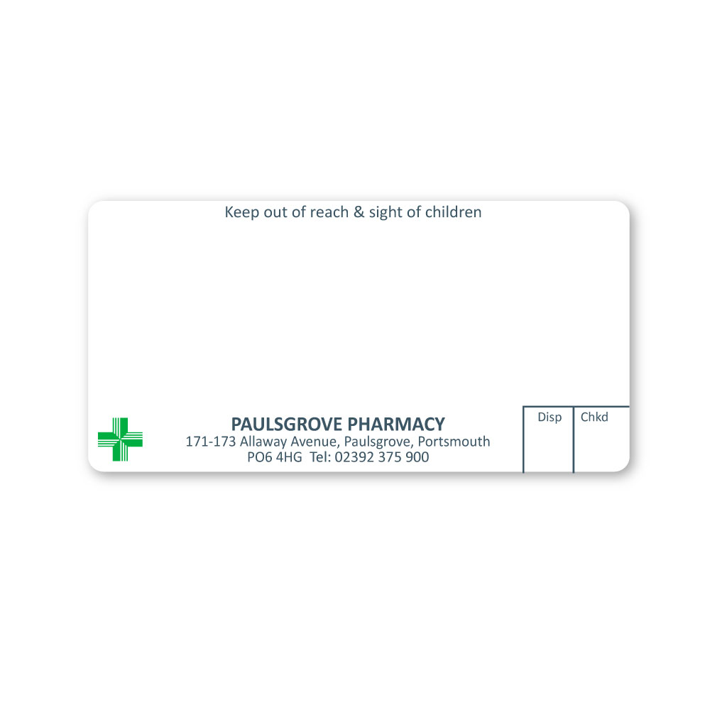 [EMT5155] Paulsgrove Pharmacy Labels