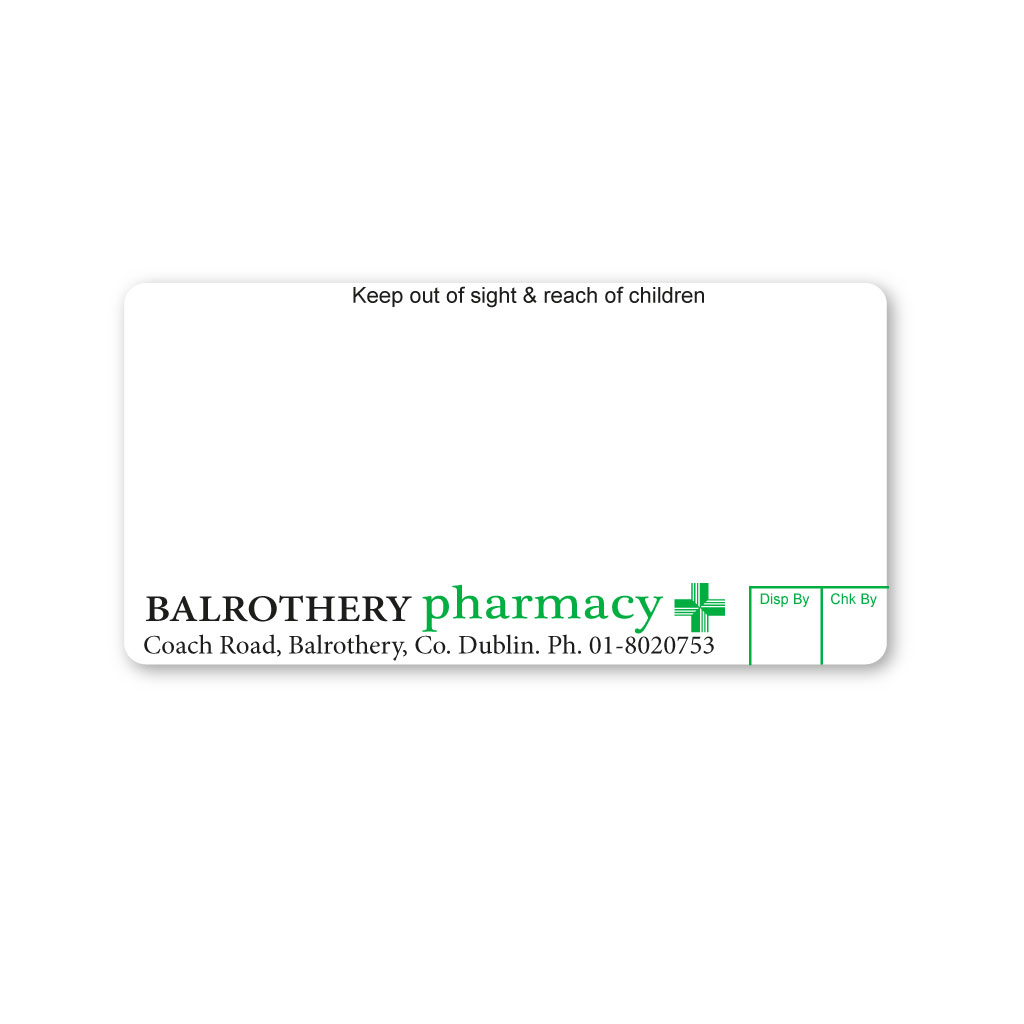 [EMT5162] Balrothery Pharmacy Labels 70x37