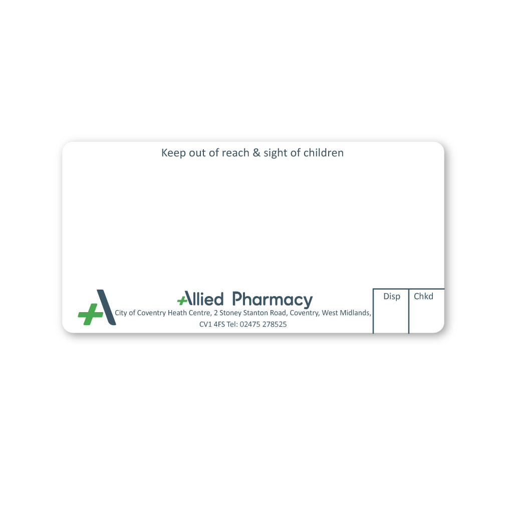 [EMT5197] Allied Stoney Stanton Road Pharmacy Labels