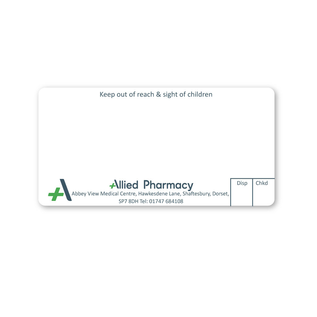 [EMT5208] Allied Shaftesbury Pharmacy Labels