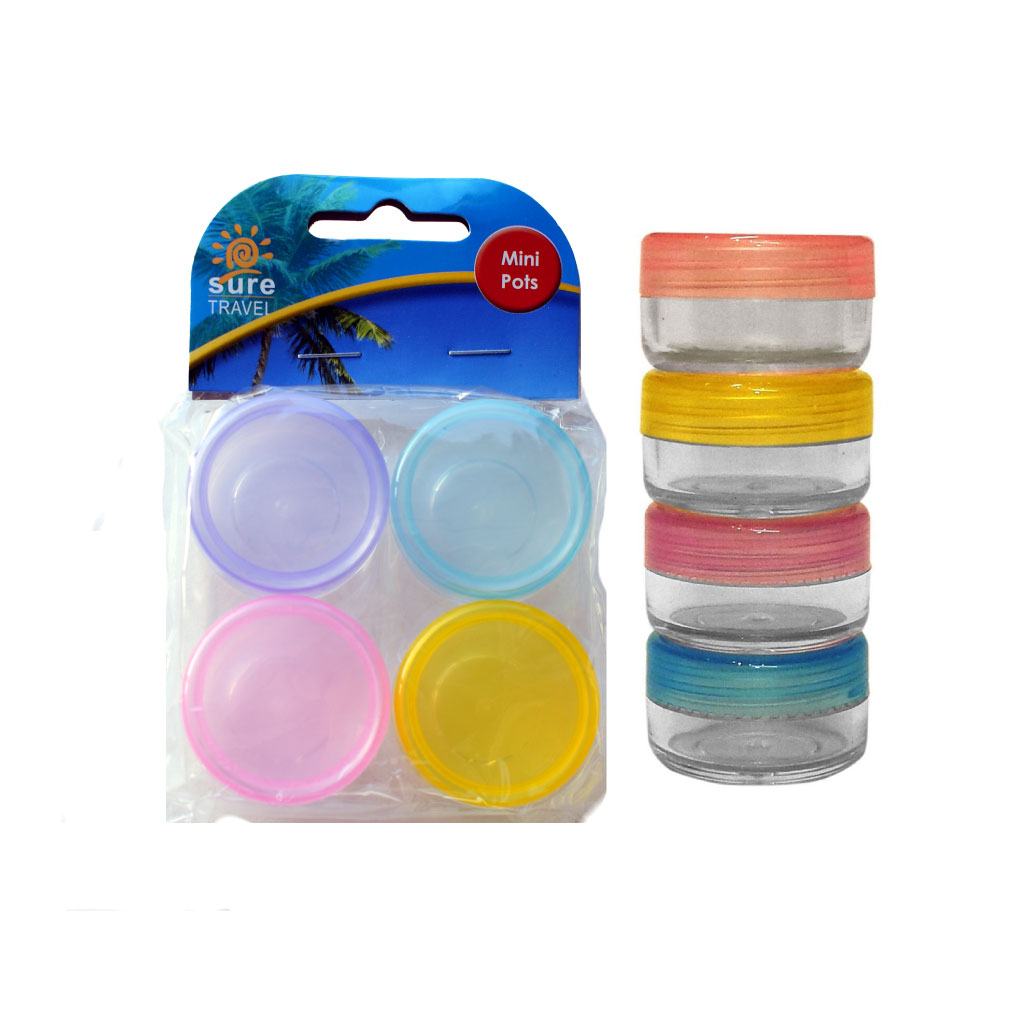 [TR08223] Travel Pot Set - 4 Round Pots (Pack of 6)