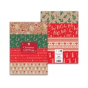 CDU Kraft Paper Eco Mix Wrap XMAS 8 Sheet Pack (Pack of 50)