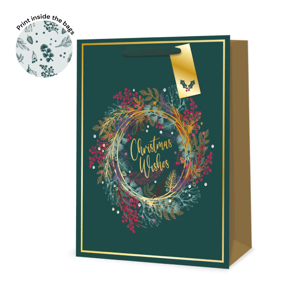 XL Gift Bag Christmas Wreath