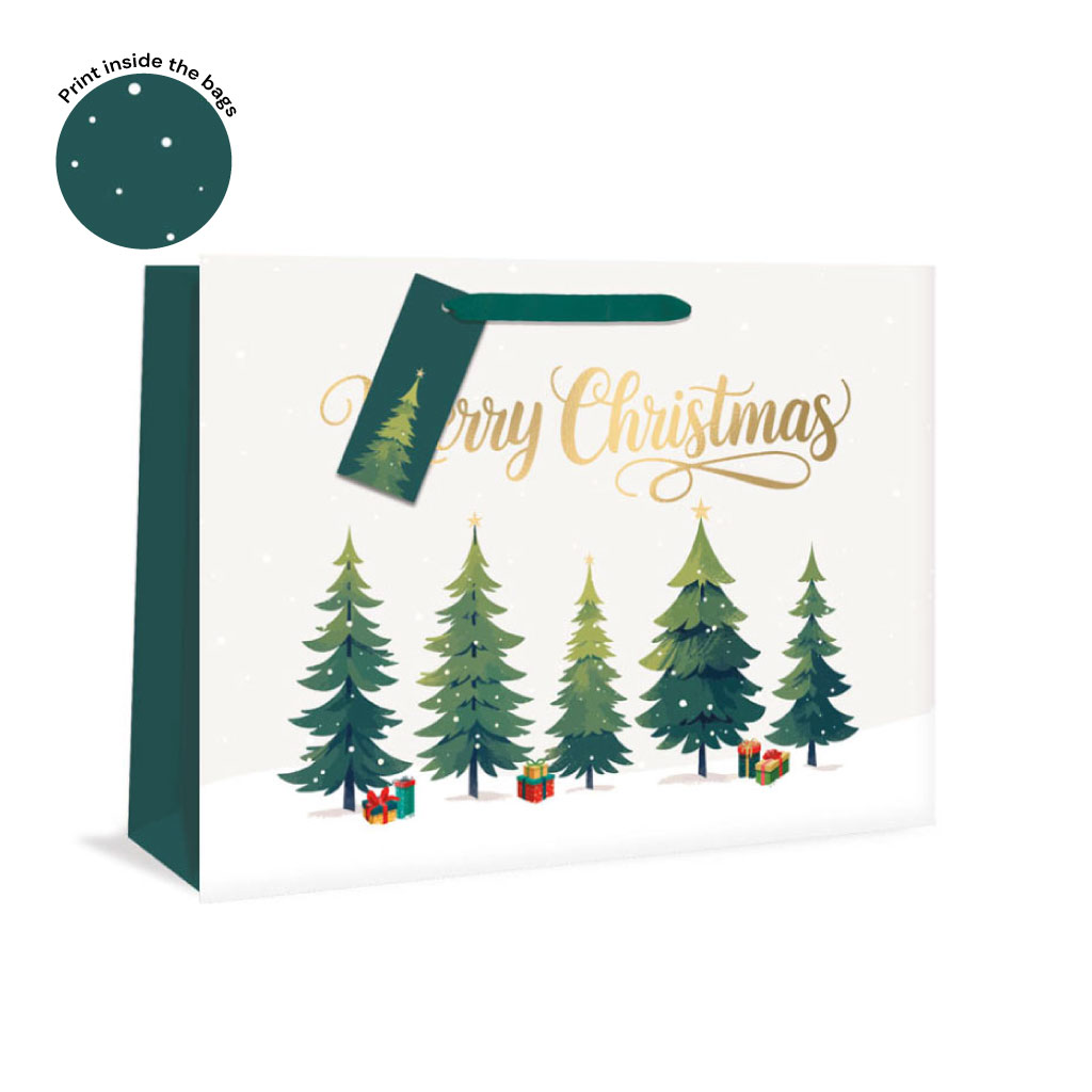 Large Gift Bag XMAS Christmas Trees