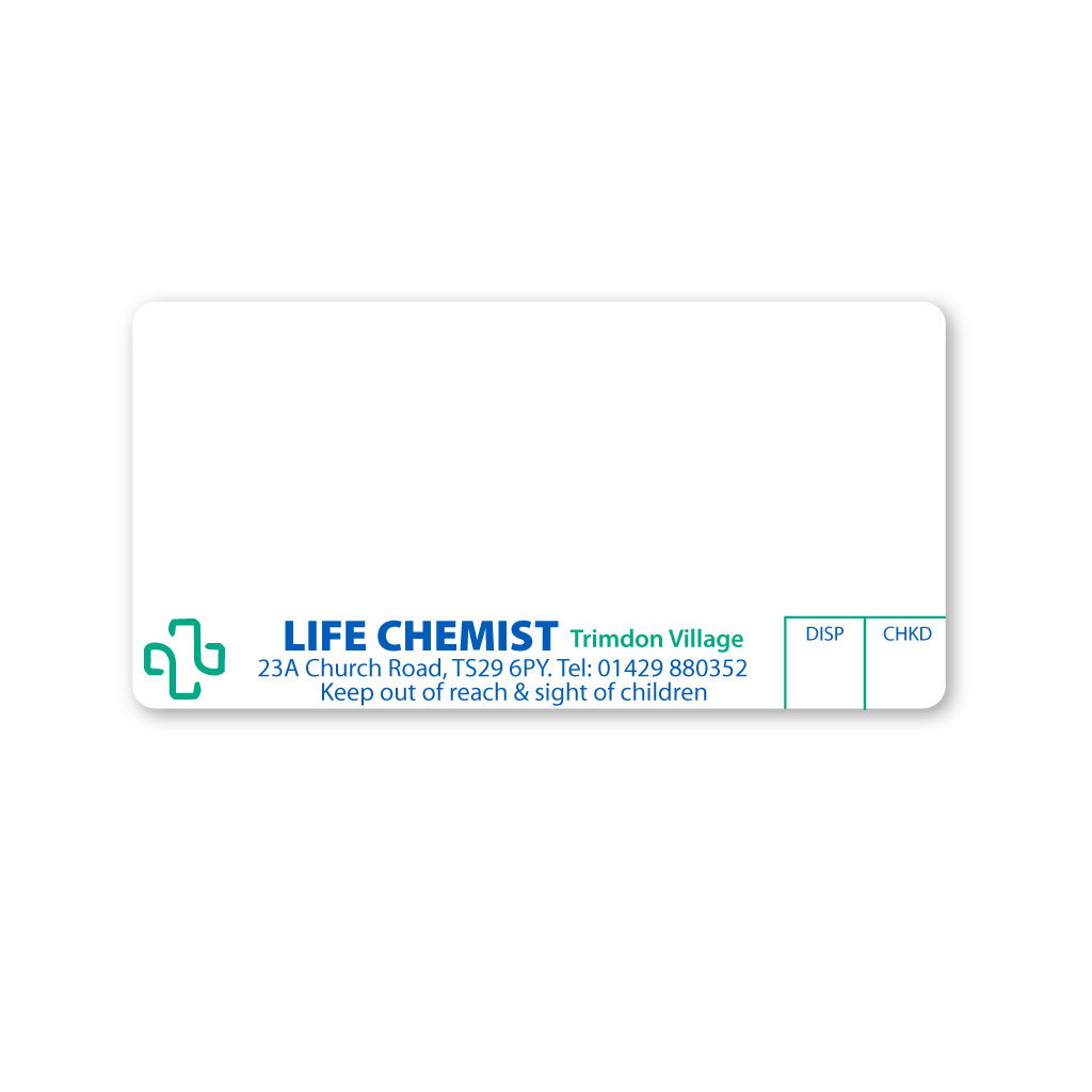 [EMT5288] Life Chemist Trimdon Village Pharmacy Labels 