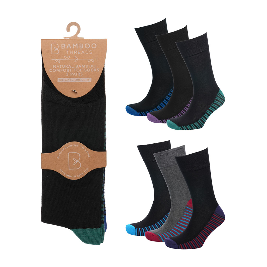 Mens Bamboo Non Elastic Socks (Pack of 4)