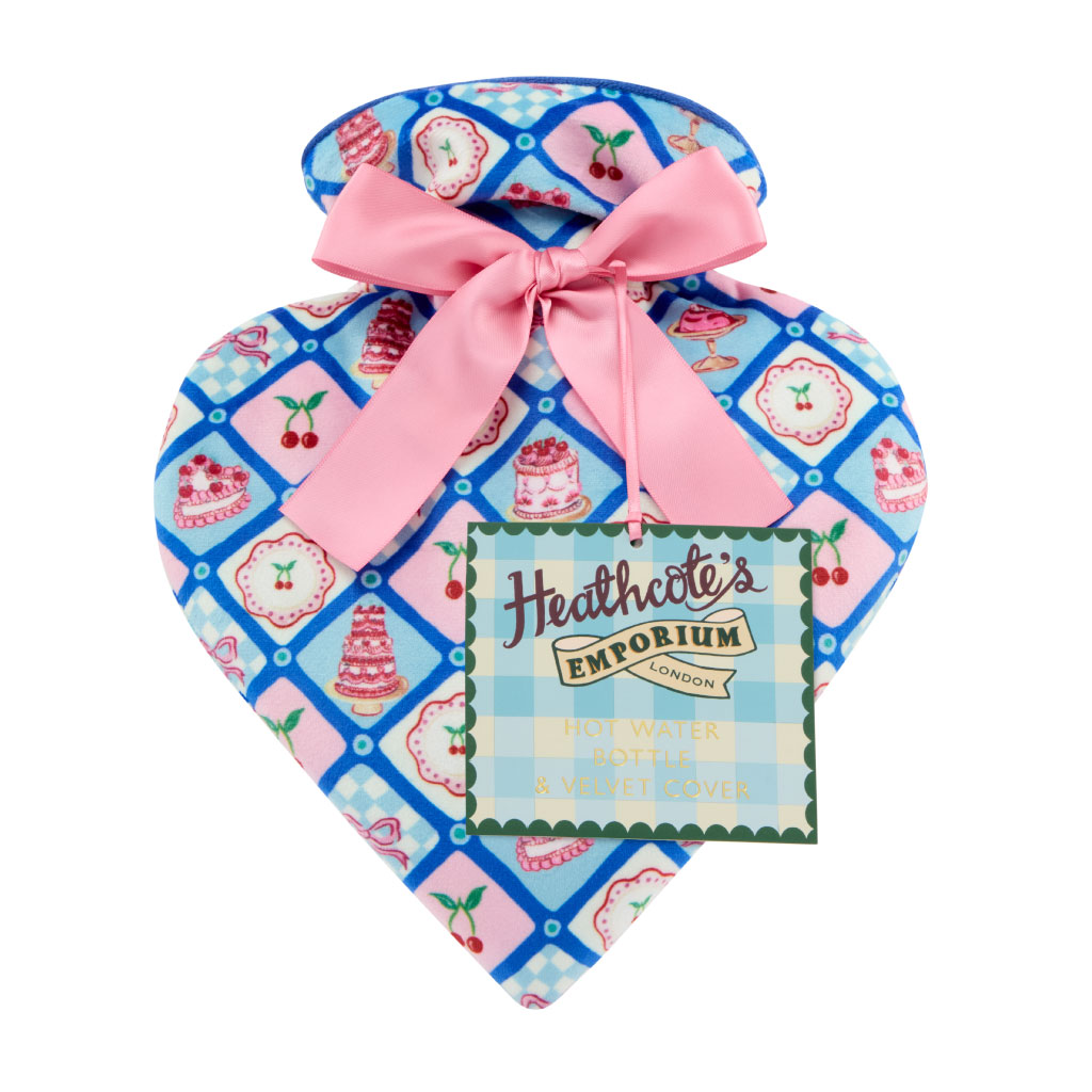 Heart Shaped Hot Water Bottle Velvet Cover 480ml (Pack of 6)