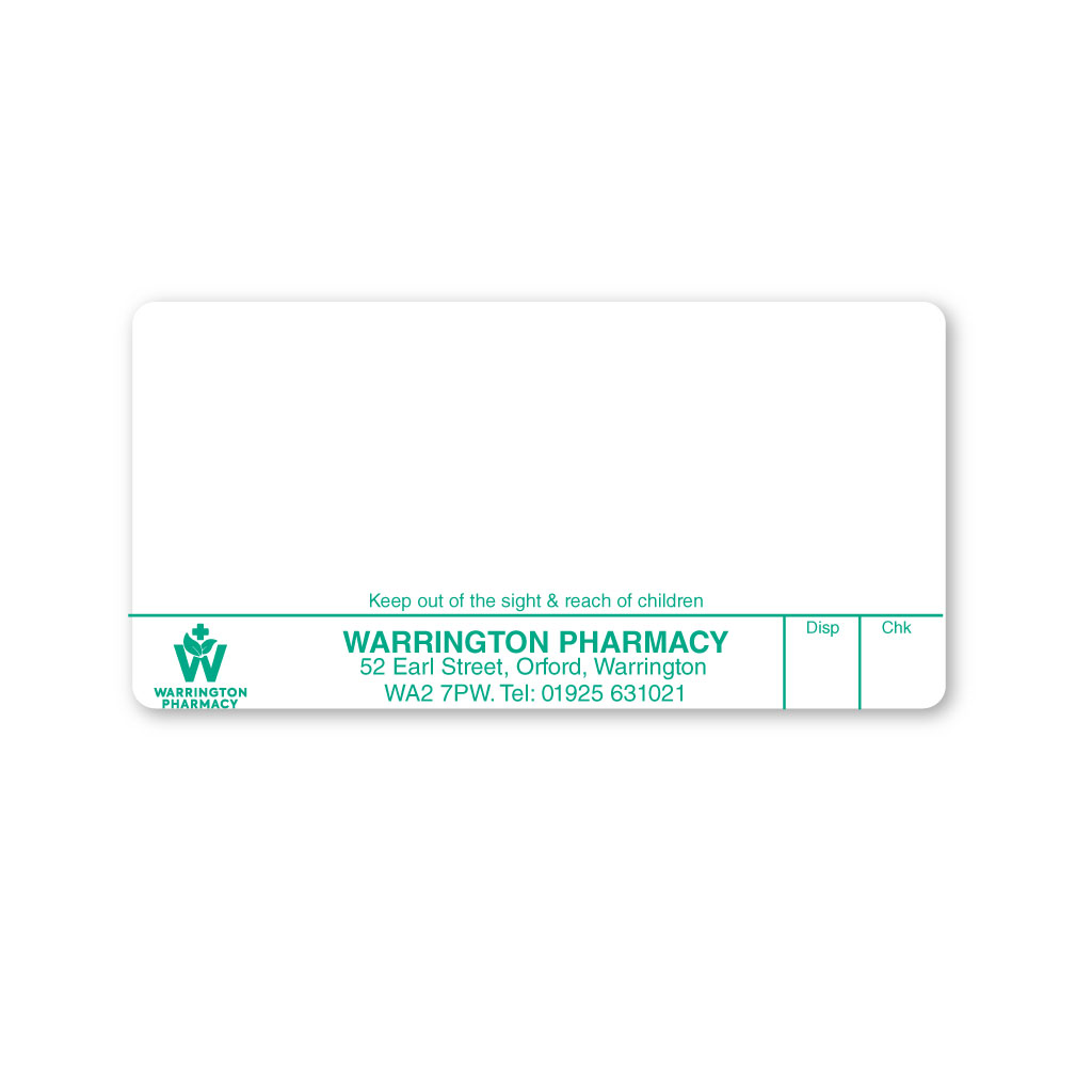 [EMT5347] Warrington Pharmacy Labels 