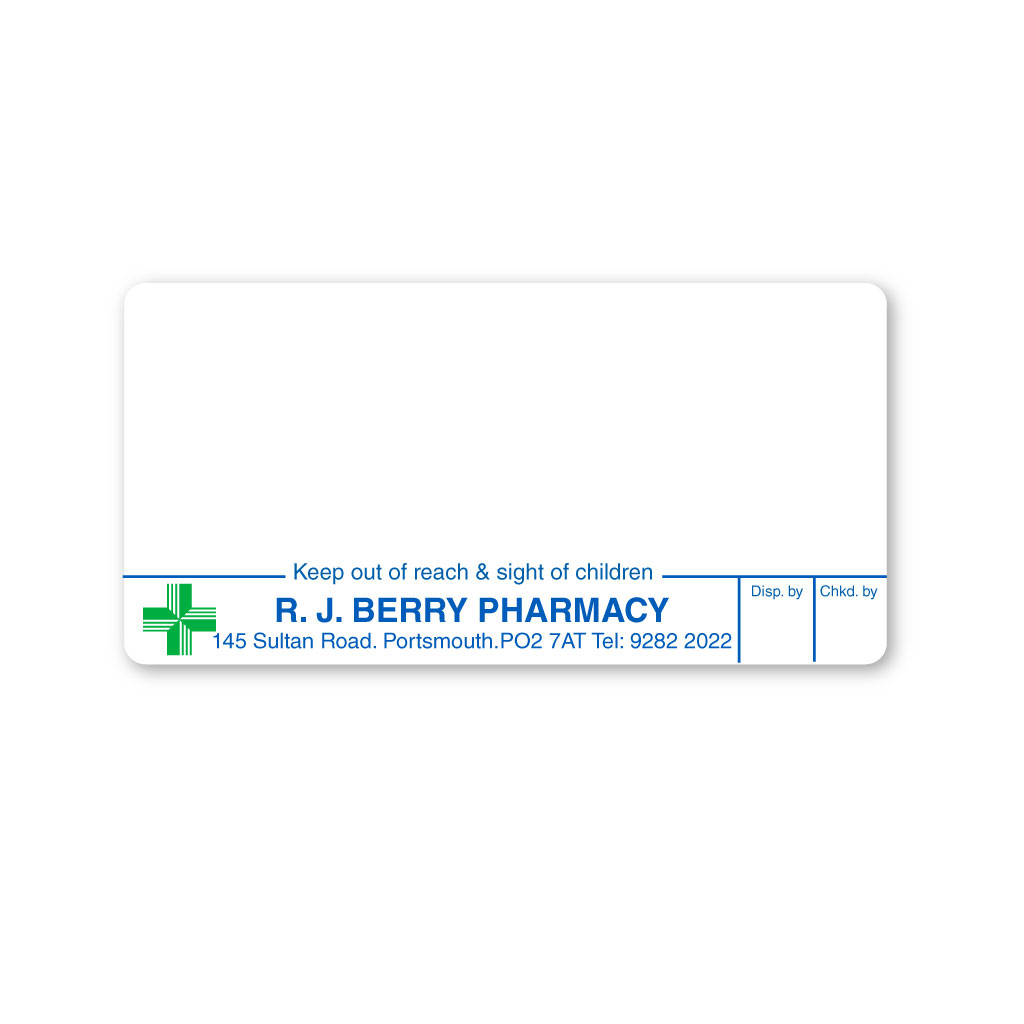 [EMT5356] R J Berry Pharmacy Labels 