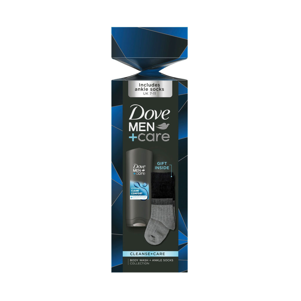 DOVE Men+Care Clean Comfort Body Wash & Socks Gift Set - Chrisrtmas Gifts for him From EMT Healthcare
