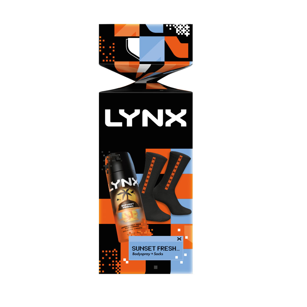 LYNX Bodyspray & Socks Sunset Fresh Cracker Gift Set (Pack of 6)