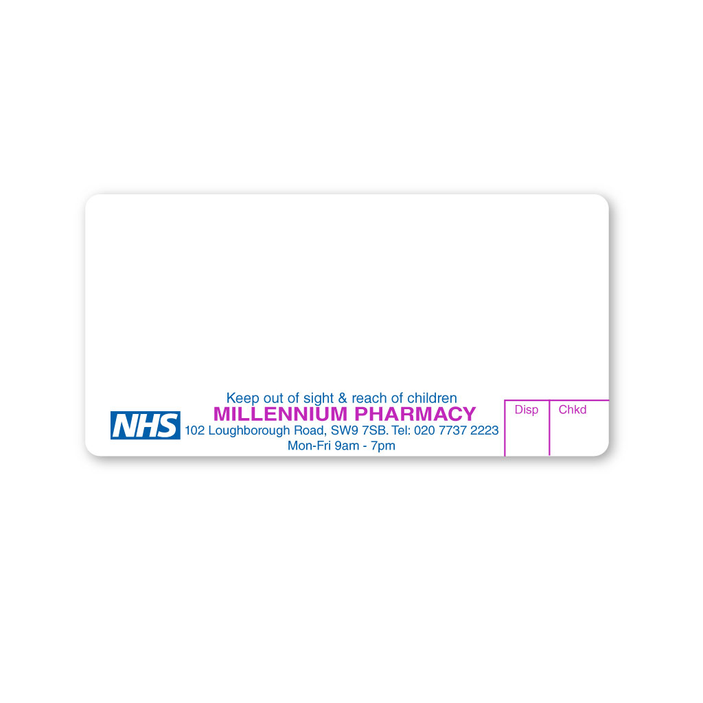 [EMT5370] Millennium Pharmacy Labels Loughborough 