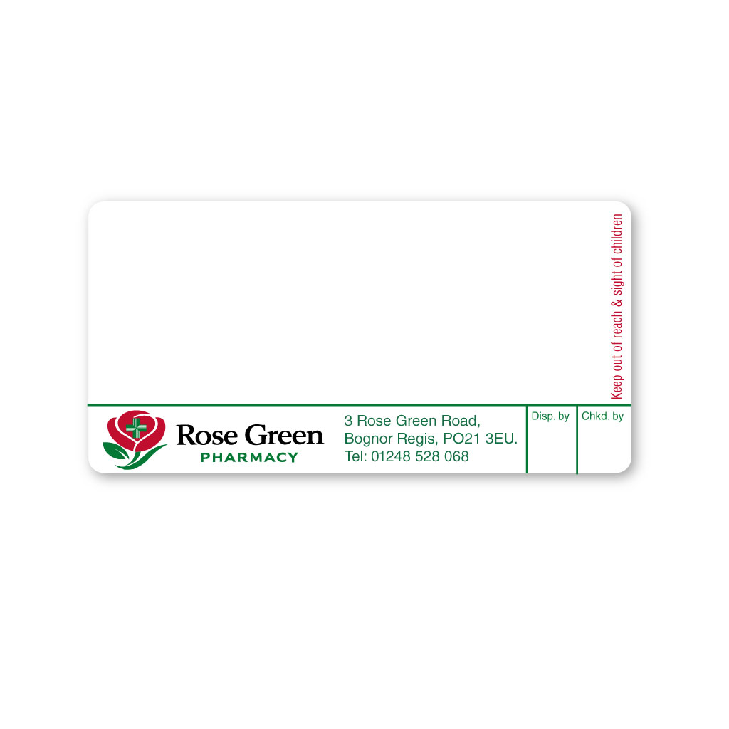 [EMT5383] Rose Green Pharmacy Labels 70x37mm