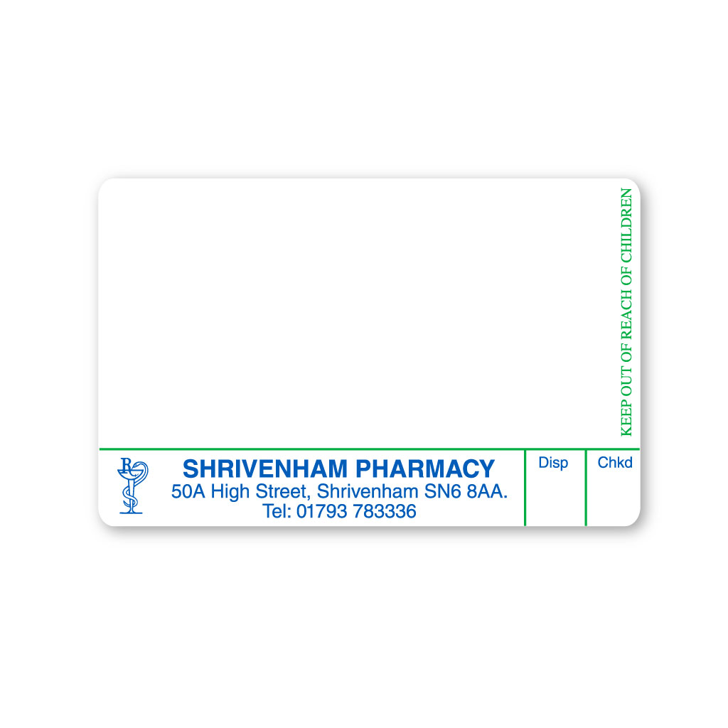 [EMT5396] Shrivenham Pharmacy Labels 70x45