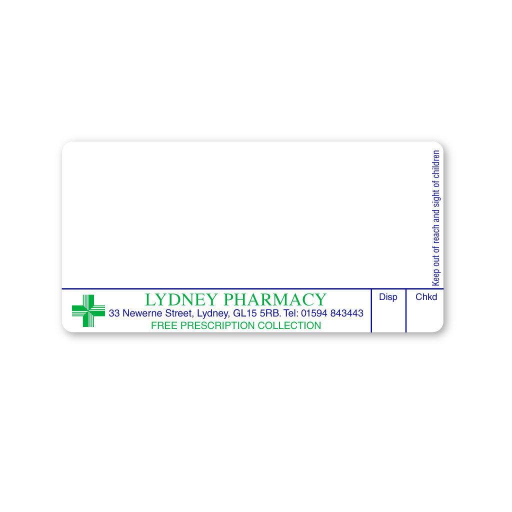 [EMT5398] Lydney Pharmacy Labels