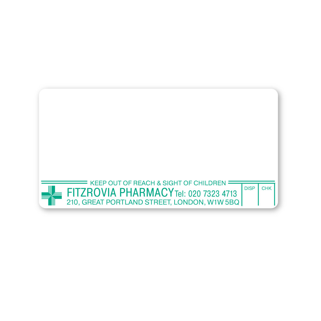 Fitzrovia Pharmacy Labels - from EMT Healthcare