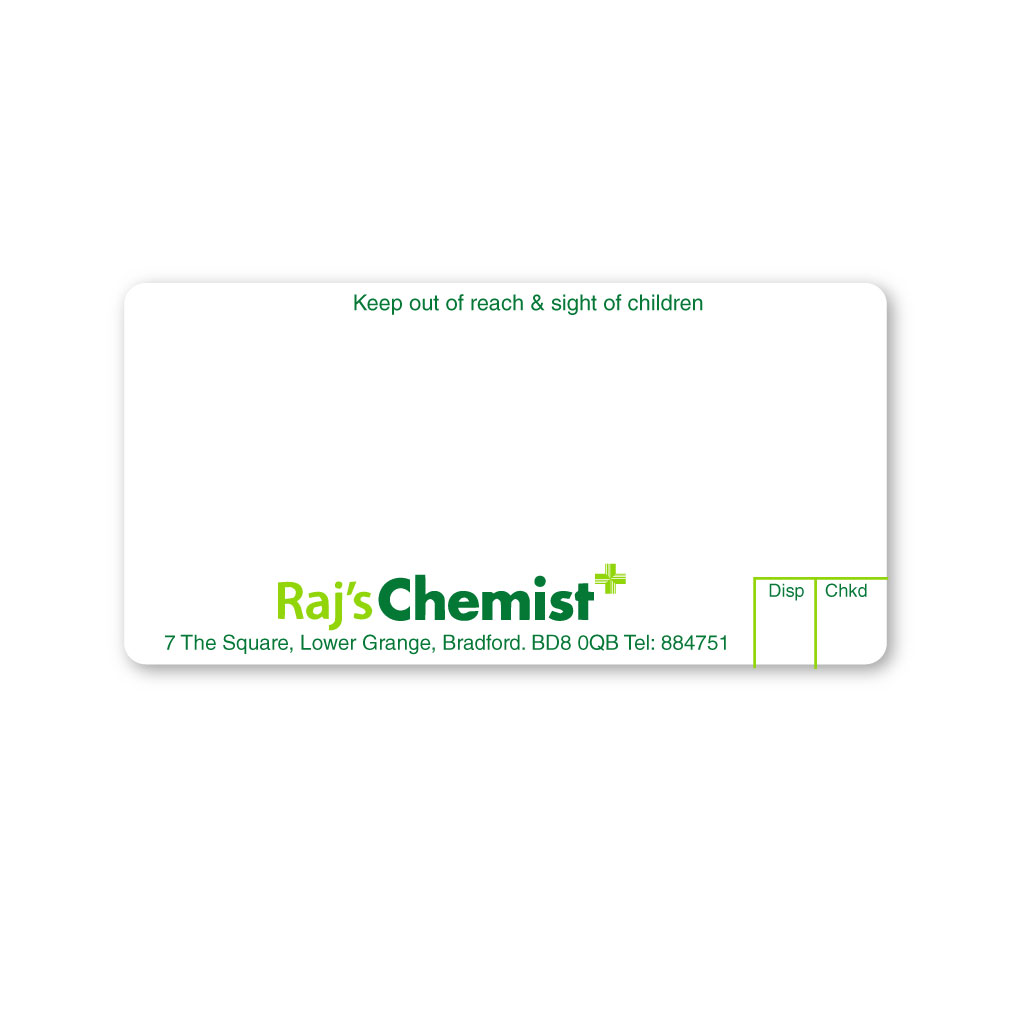 Raj's Chemist Pharmacy Labels - From EMT Healthcare