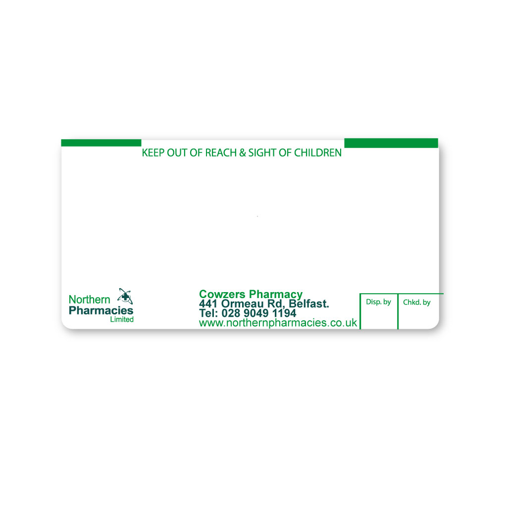 Northern Pharmacies (Cowzers) Pharmacy Labels 70x37 from EMT Healthcare