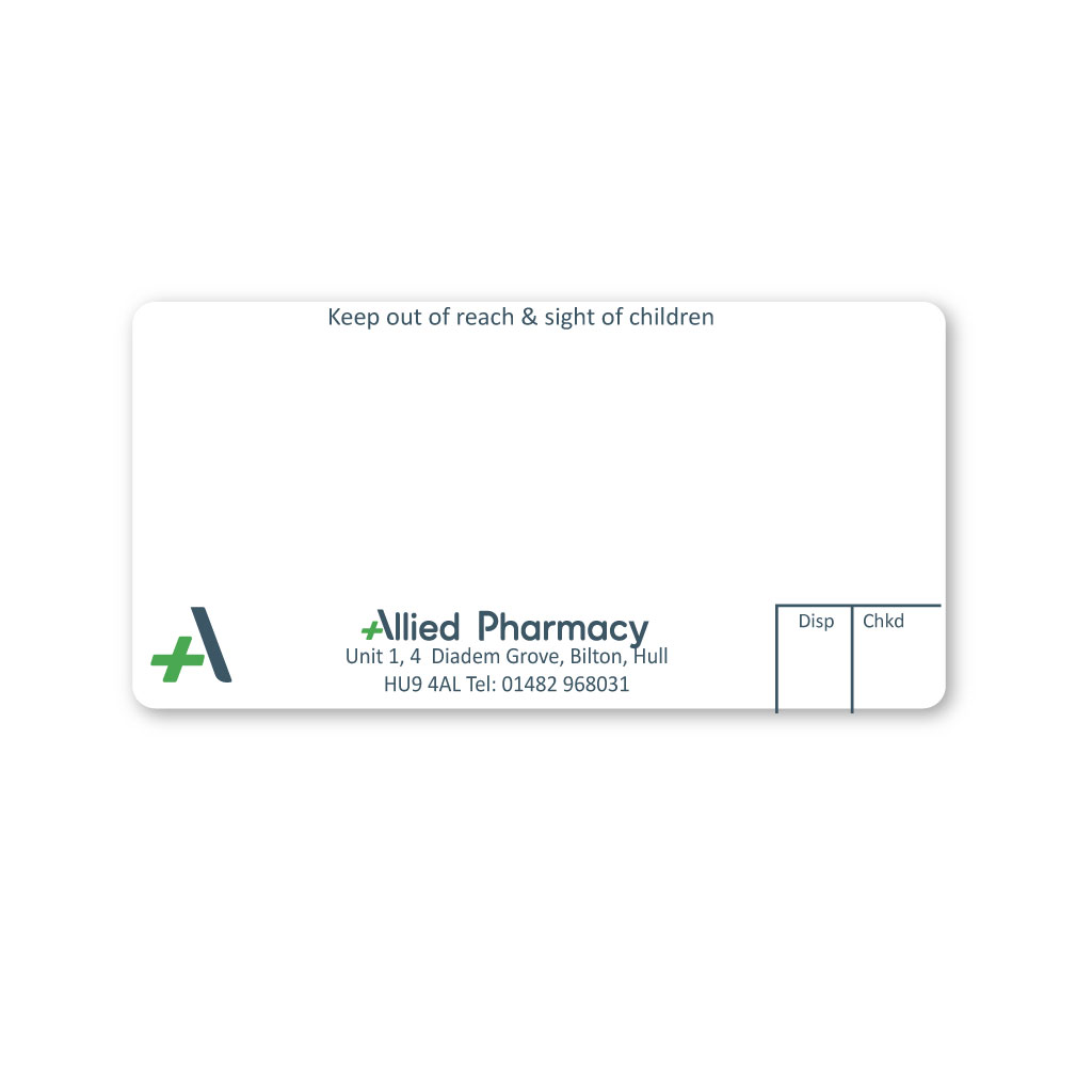 Allied Bilton Pharmacy labels from EMT Healthcare