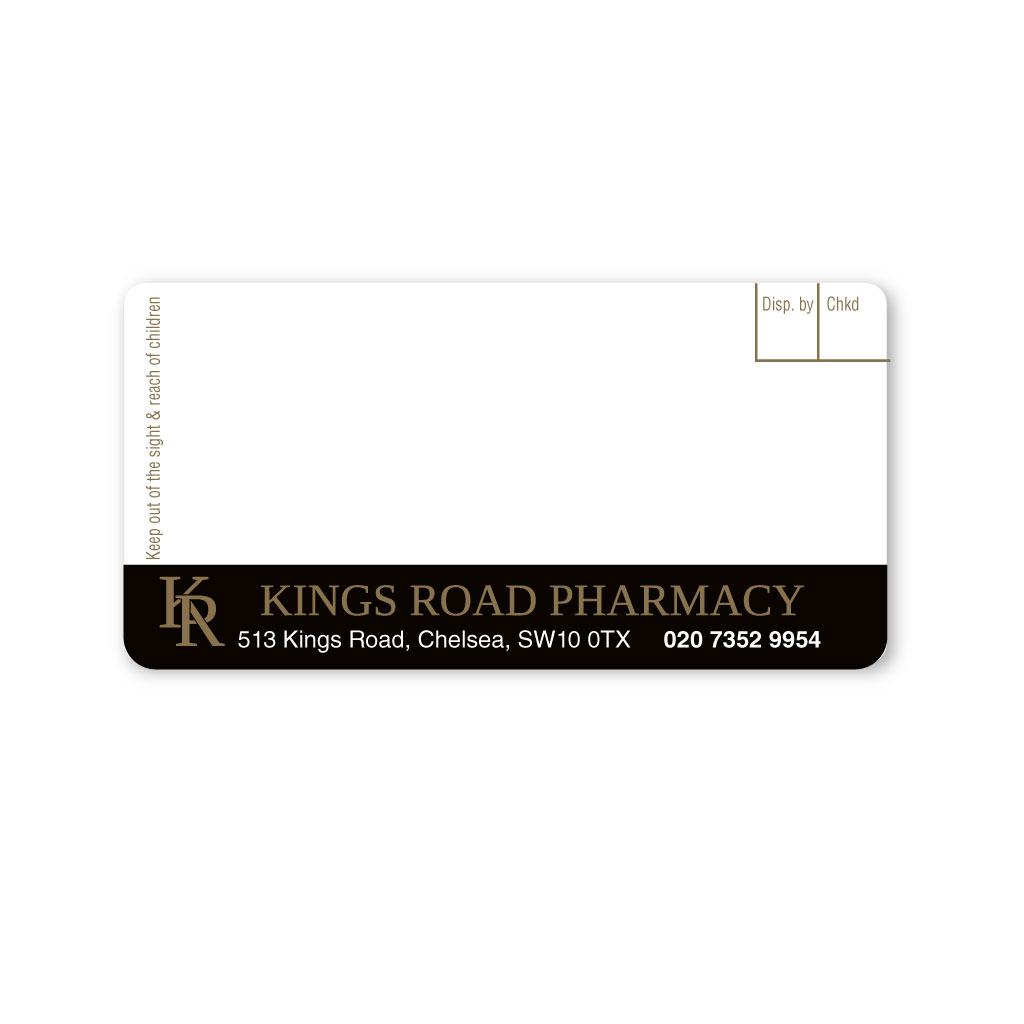 Kings Road Pharmacy Labels From EMT Healthcare