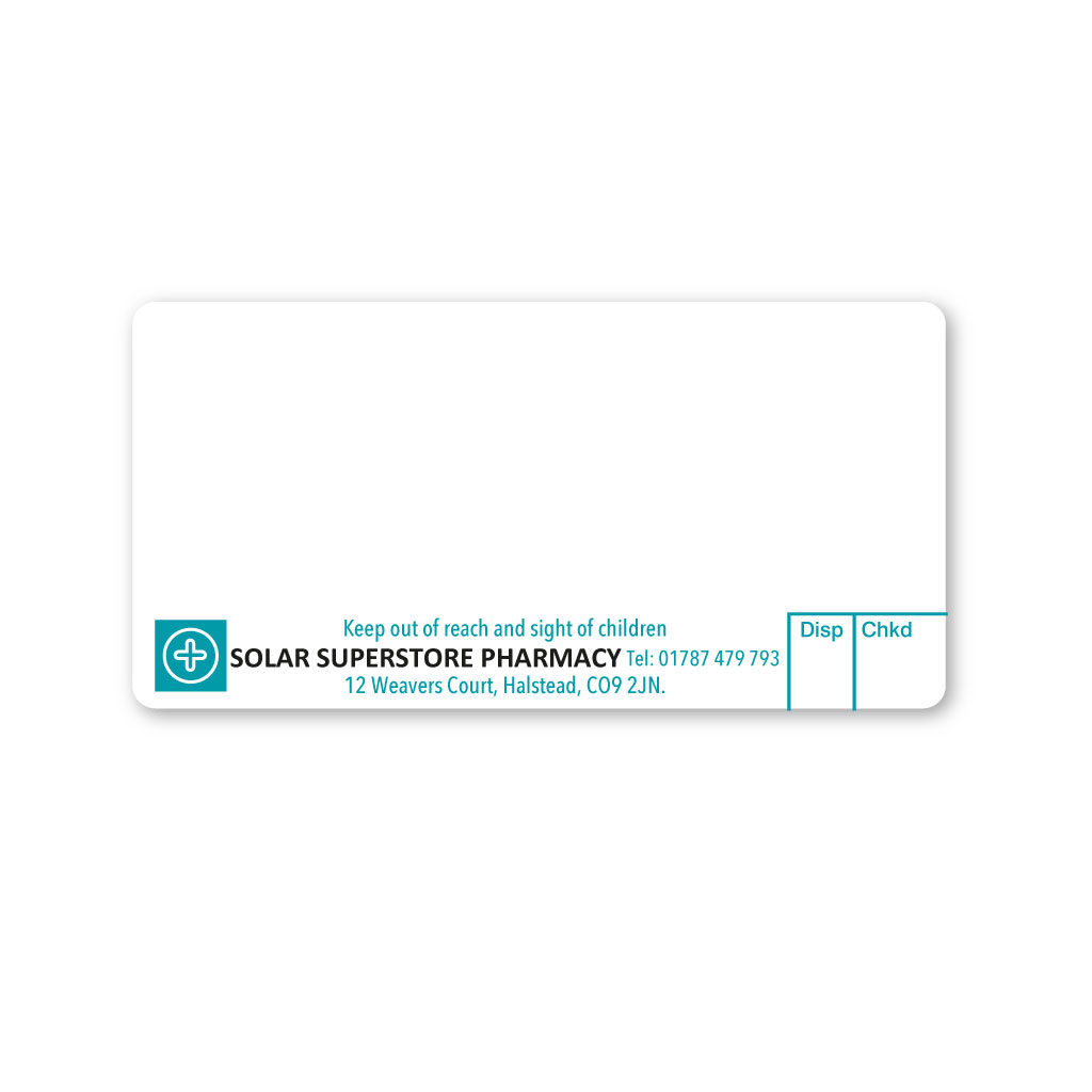 Solar Store Pharmacy Labels From EMT Healthcare