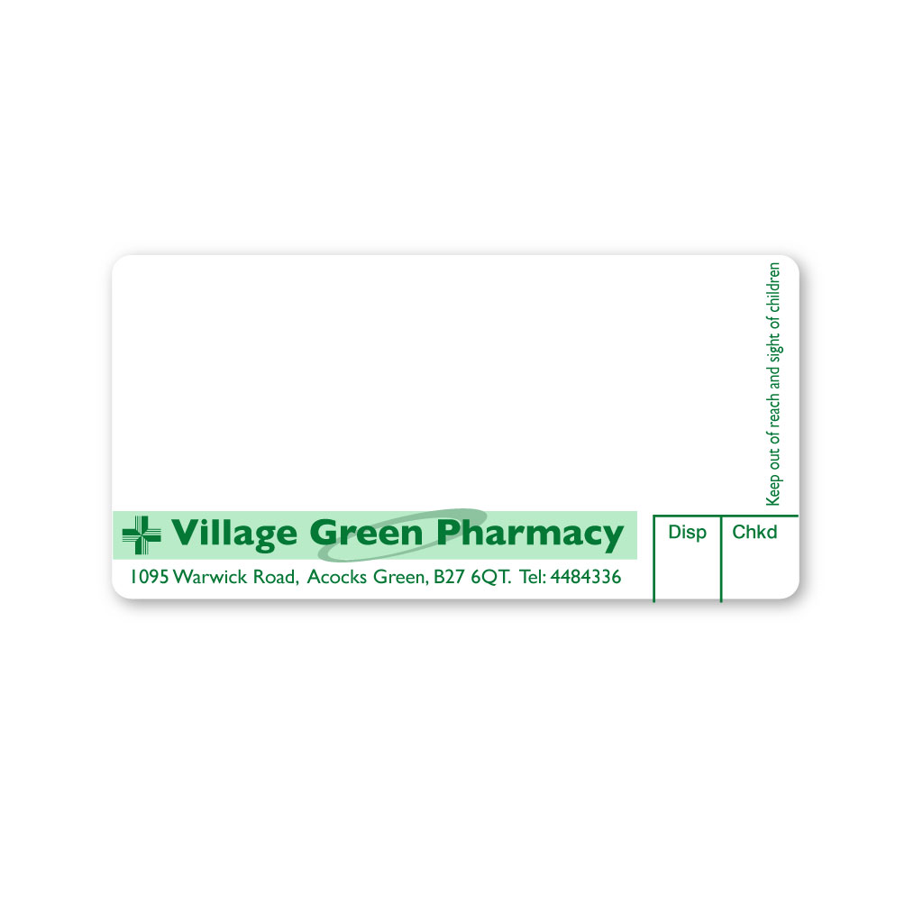 Village Green Pharmacy Labels From EMT Healthcare