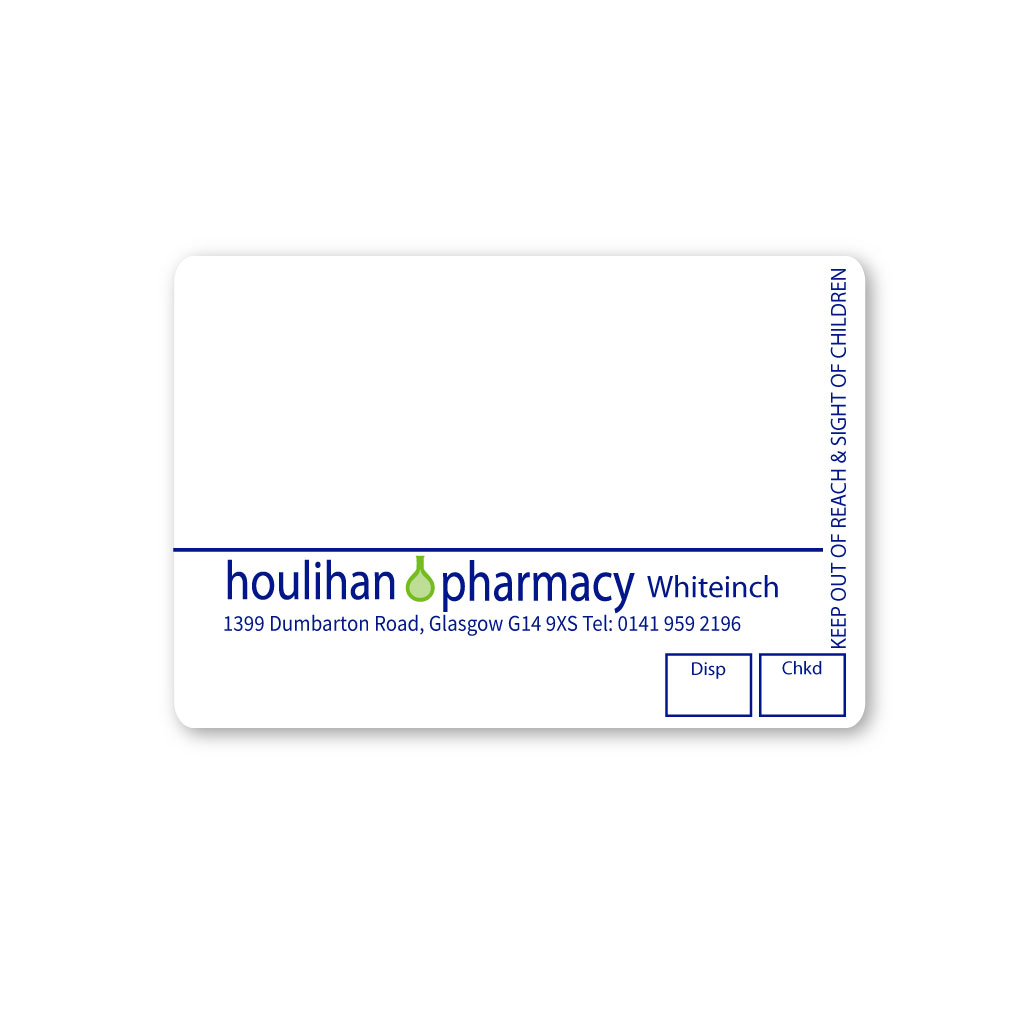 Houlihan Pharmacy (1399 Dumbarton) 70x45mm labels From EMT Healthcare