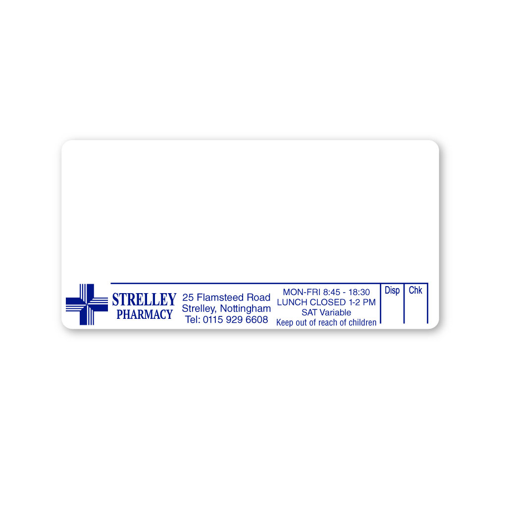 Omega Strelley Pharmacy Labels From EMT Healthcare
