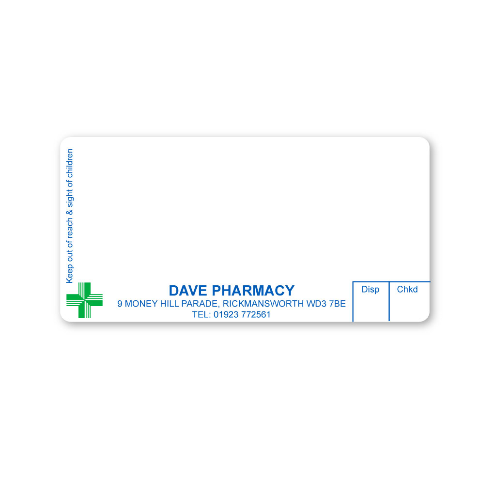 Dave Pharmacy Labels From EMT Healthcare