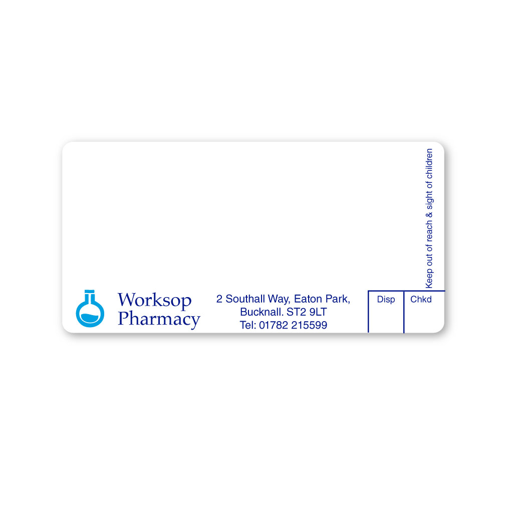 Worksop Pharmacy Labels From EMT Healthcare