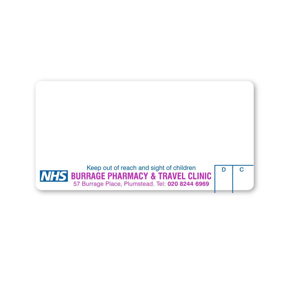 Burrage Pharmacy Labels From EMT Healthcare