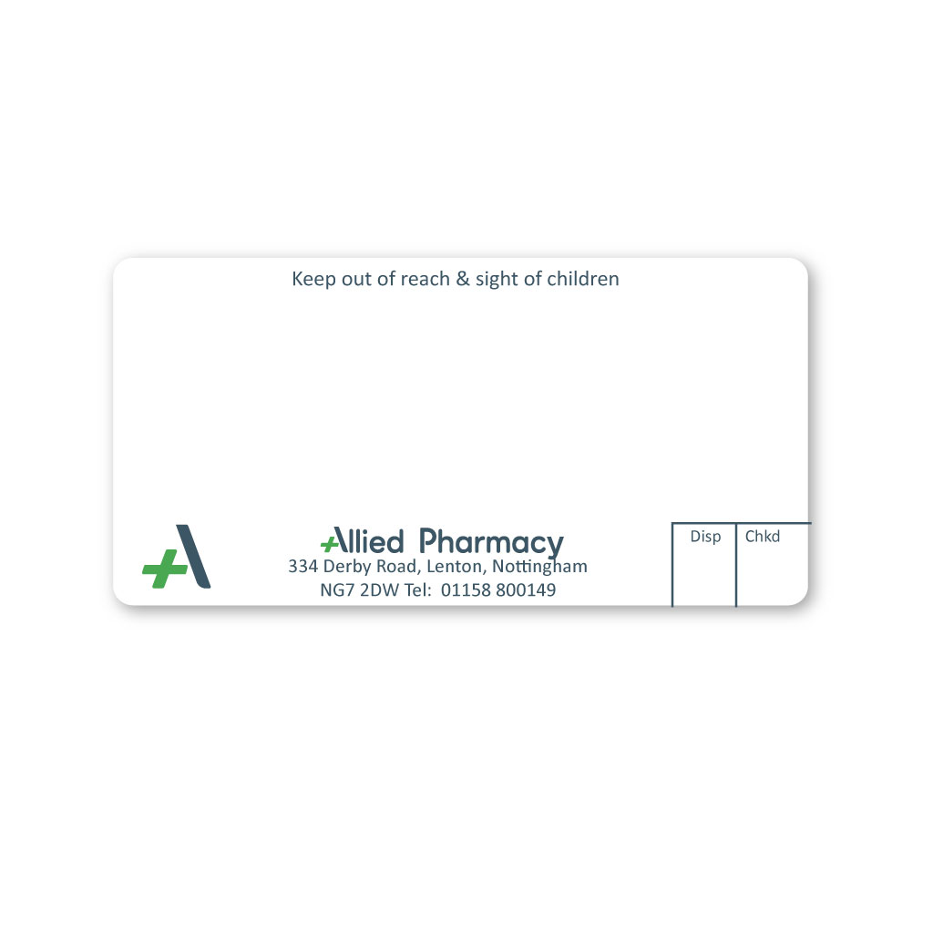 Allied Derby Road Pharmacy Labels From EMT Healthcare