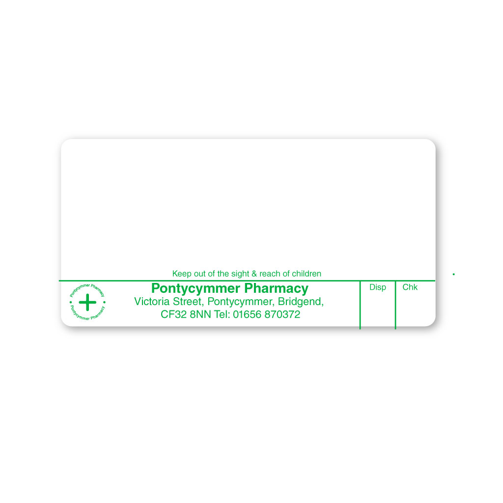 Pontycymmer Pharmacy Label From EMT Healthcare