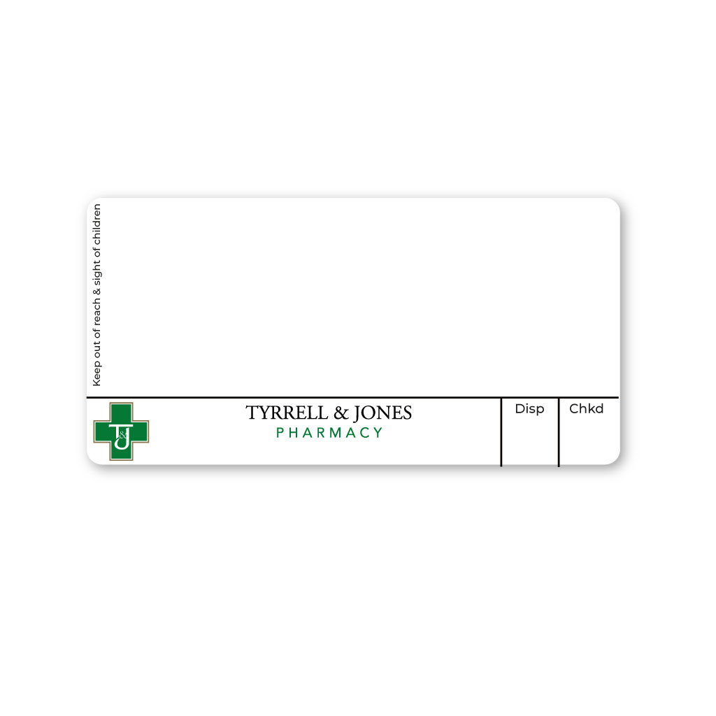 Tyrrell & Jones Pharmacy Label From EMT Healthcare