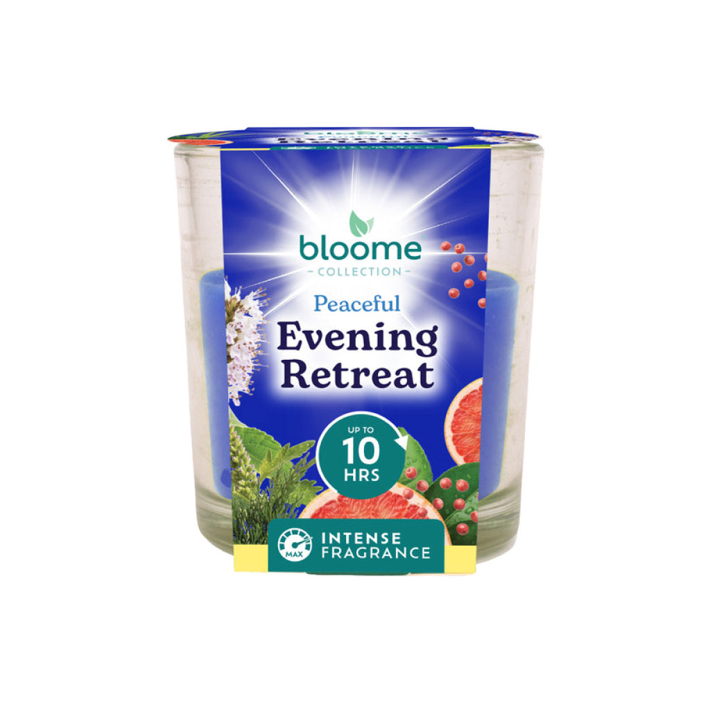 Bloome Fragrance Glass Jar Candle - Evening Retreat for Pharmacy Retail Household products from EMT Healthcare
