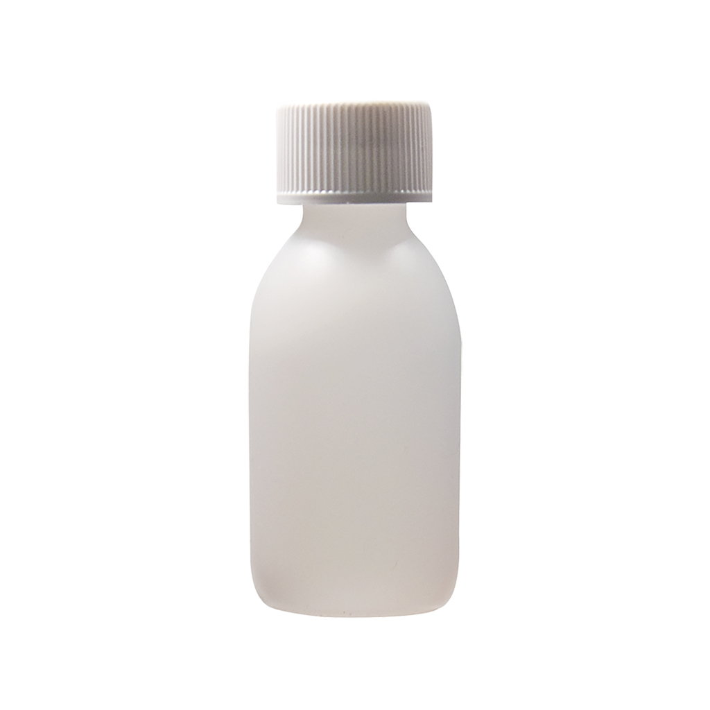 125ml Natural HDPE Capped Round Bottle