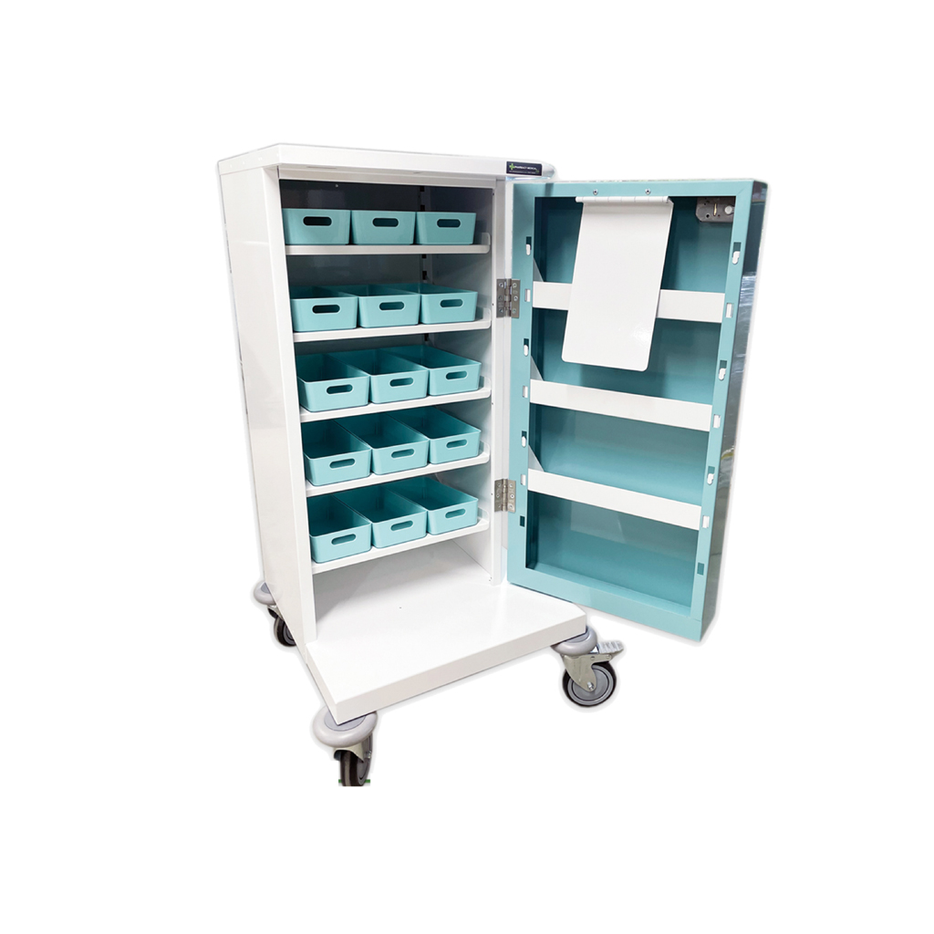 15 tray compact unit dosage trolley