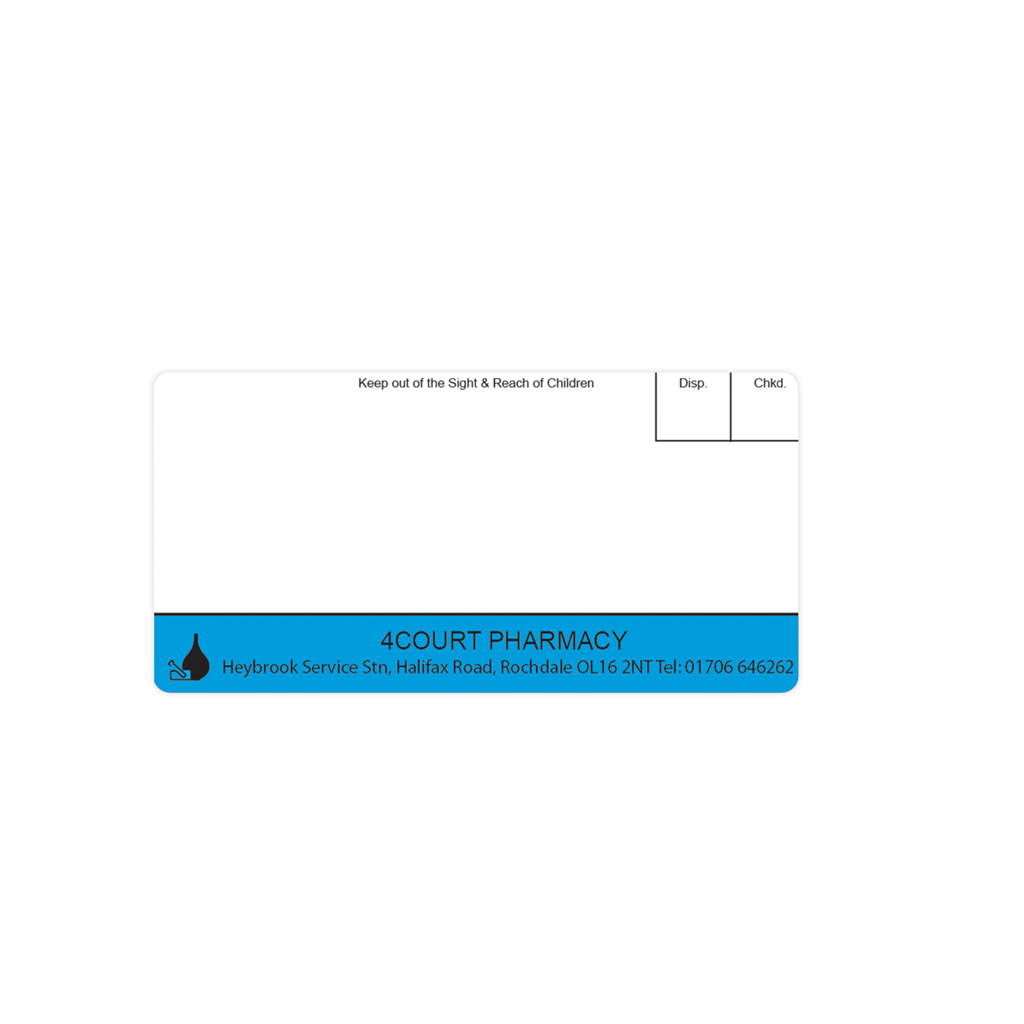 4 Court Pharmacy - Rochdale Labels 