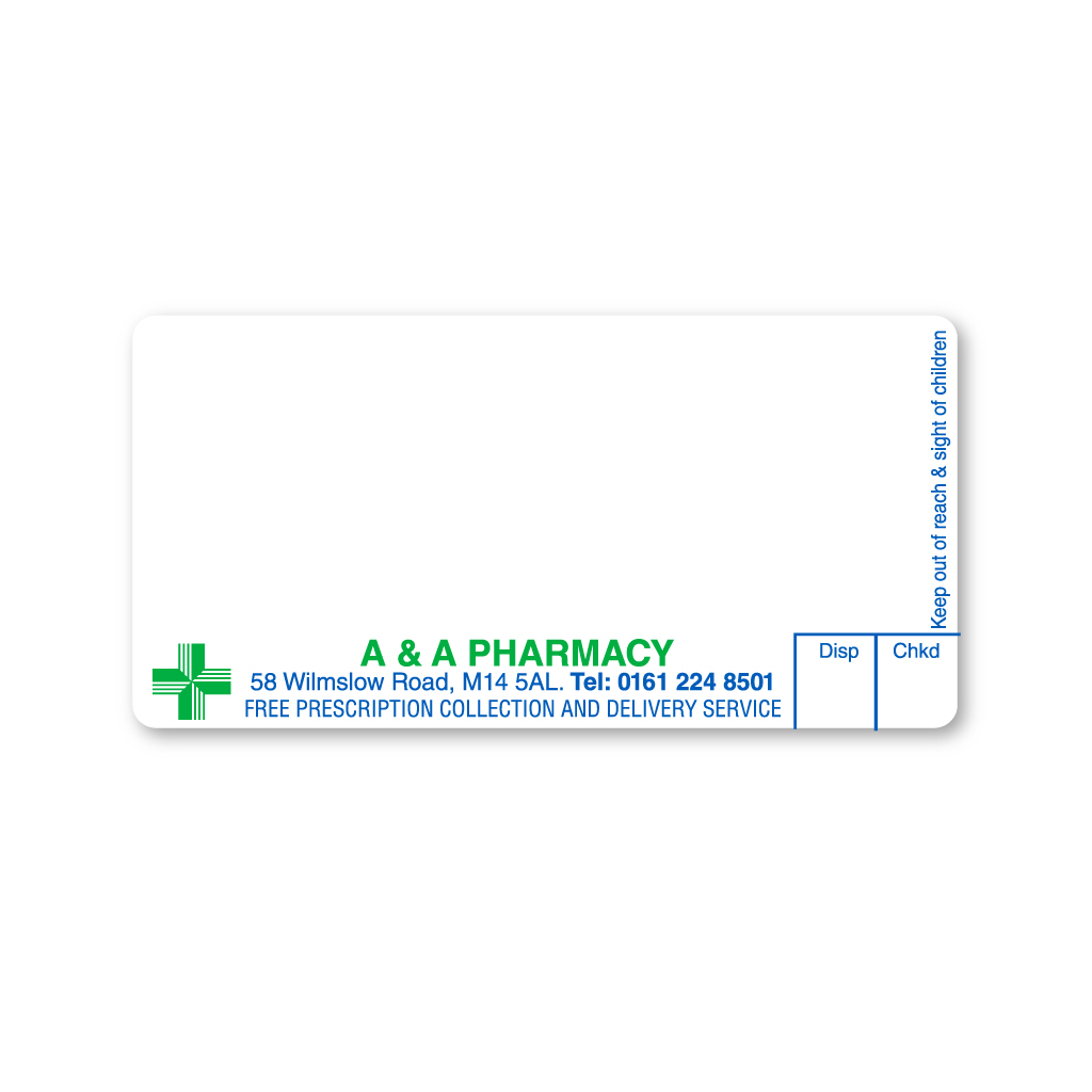 A&A Pharmacy Dumbarton Labels