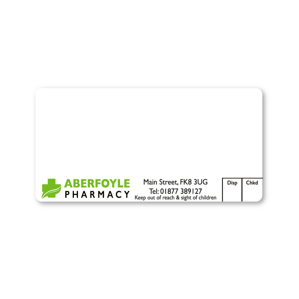 Aberfoyle Pharmacy Labels (FK8 3UG)