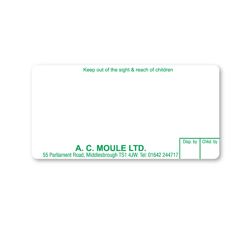 [EMT1125] AC Moule Ltd Pharmacy Labels