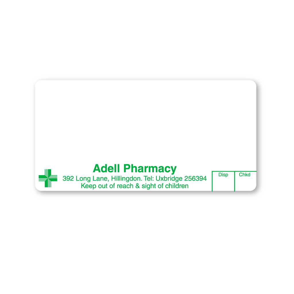 [AZEMT3201] Adell Pharmacy Labels (392 Long Lane)