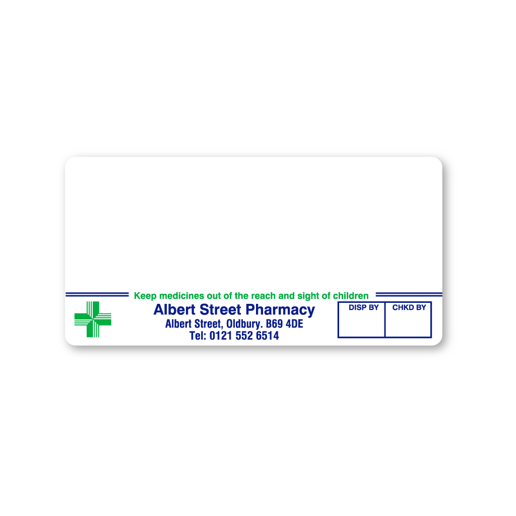 [AZEMT2853] Albert Street Pharmacy Labels