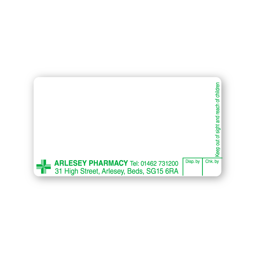Arlesley Pharmacy Labels 