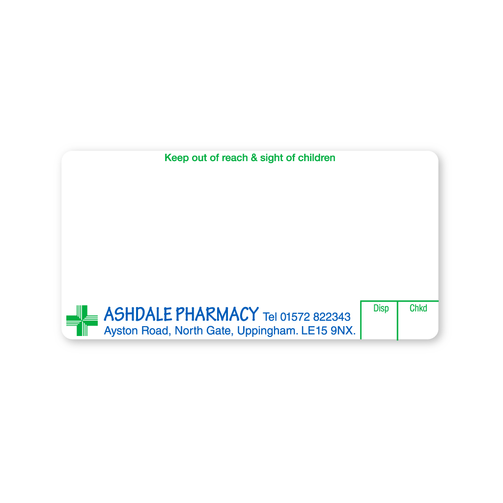 [AZEMT4071] Ashdale Pharmacy Dispensing Labels